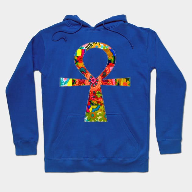 Groovy Retro Fabric Ankh Hoodie by artbyomega